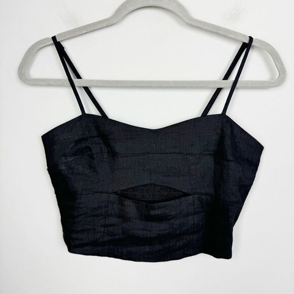 JASON WU | Designer Black Cut Out Cropped Tank Top Women’s Size Small - Picture 1 of 8